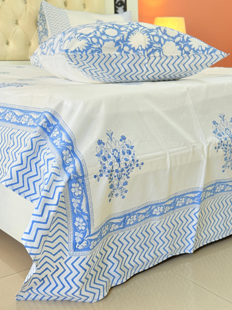 Blue Lagoon Hand Blocked Sheet