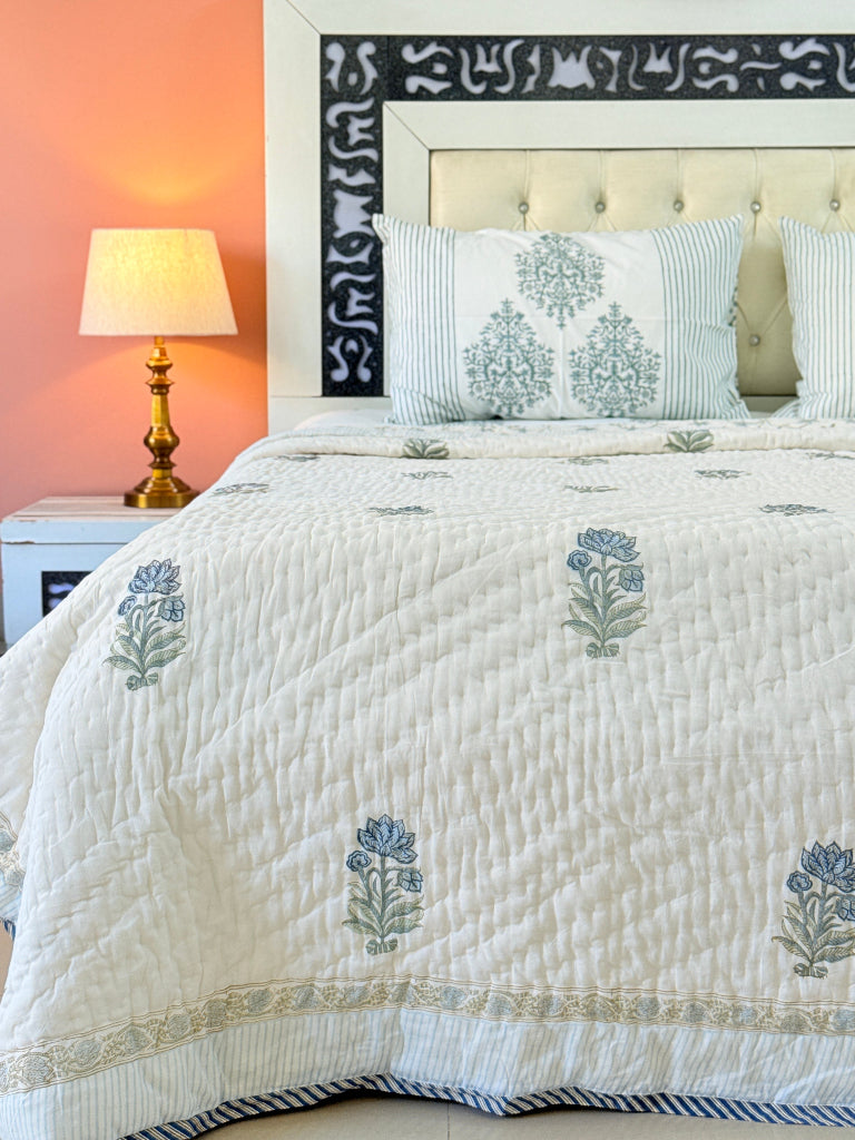 Subtle Charm Hand Blocked Quilt