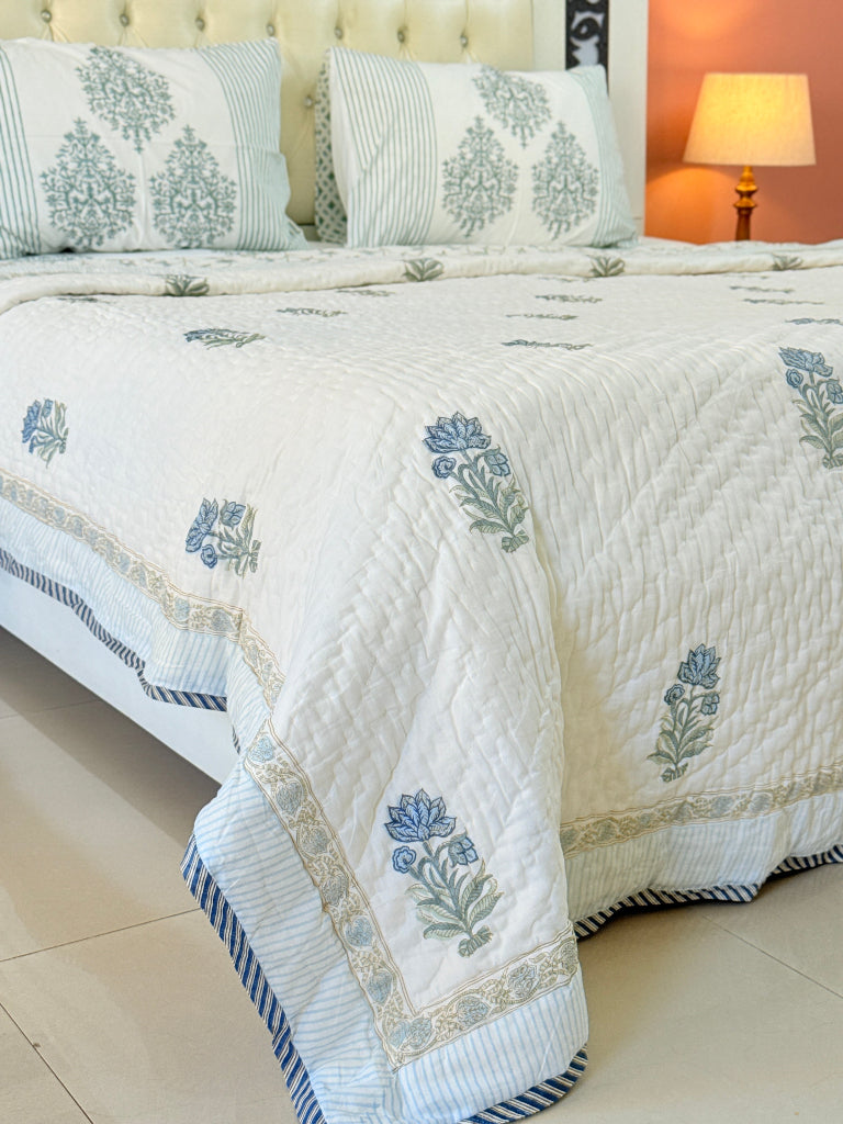 Subtle Charm Hand Blocked Quilt