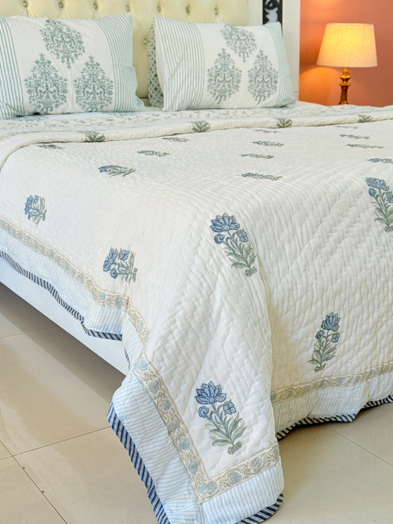 Subtle Charm Hand Blocked Quilt