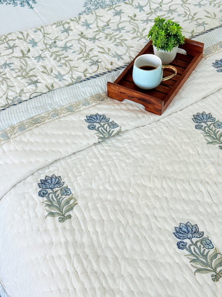 Subtle Charm Hand Blocked Quilt