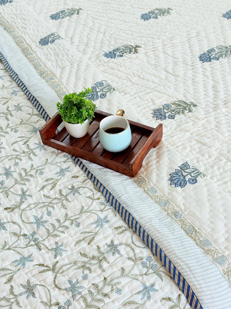 Subtle Charm Hand Blocked Quilt