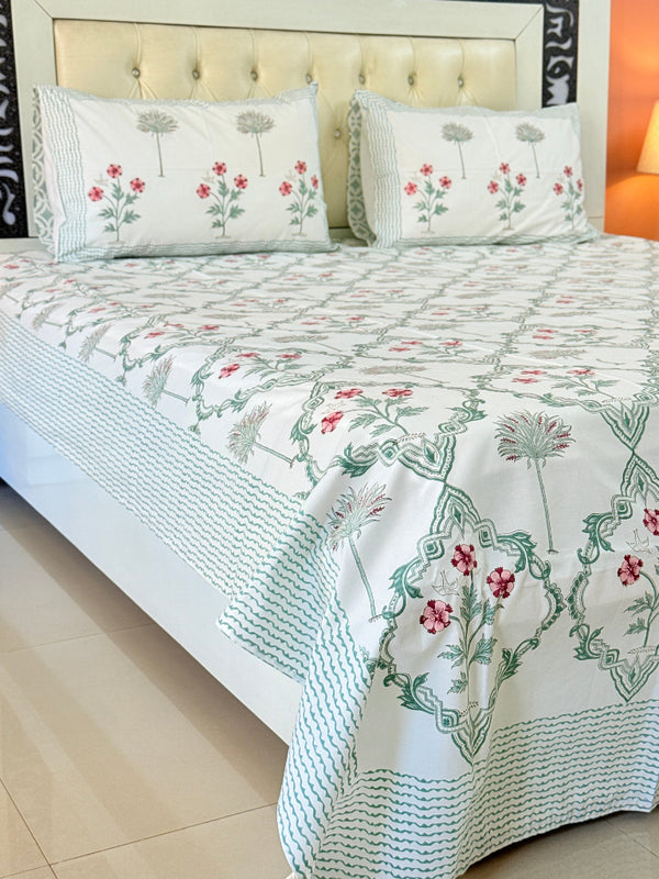 Lush Greenery Hand Blocked Sheet