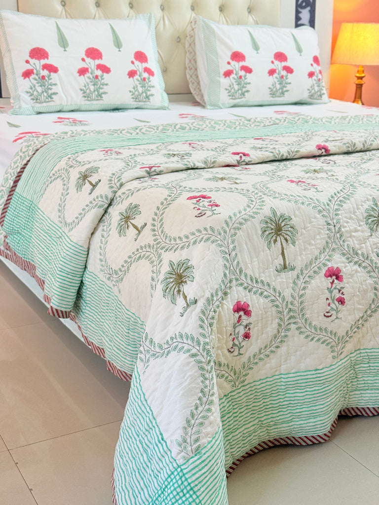 Blooming Love Hand Blocked Quilt