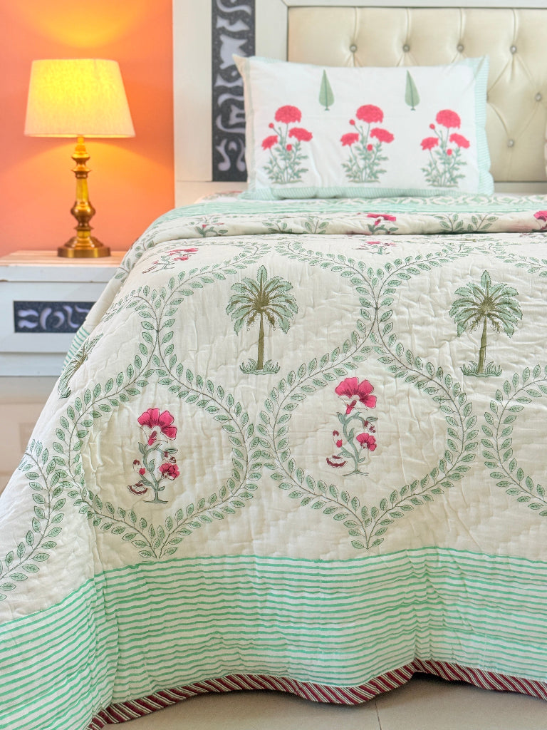 Blooming Love Hand Blocked Quilt