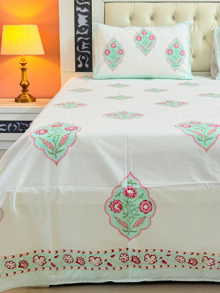 Charming Florals Hand Blocked Sheet