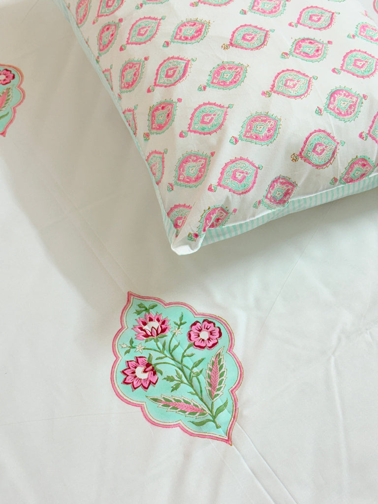 Charming Florals Hand Blocked Sheet
