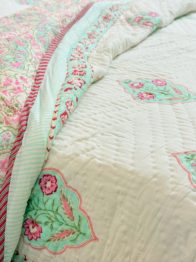 Festive Feeling Hand Blocked Quilt