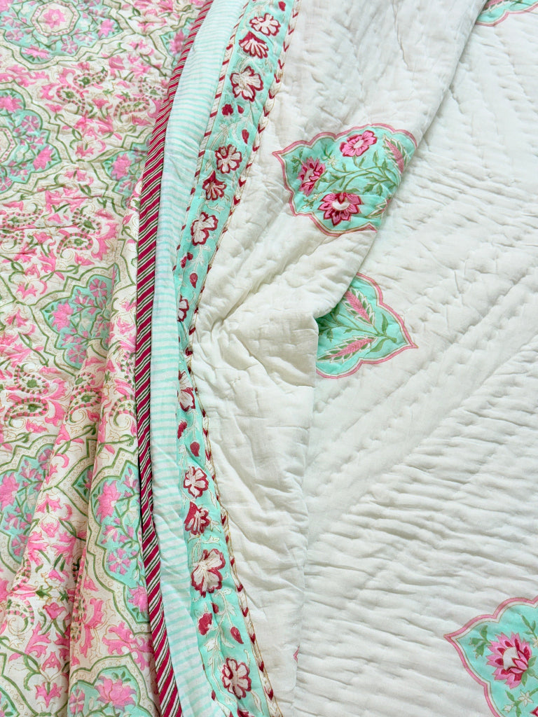 Festive Feeling Hand Blocked Quilt