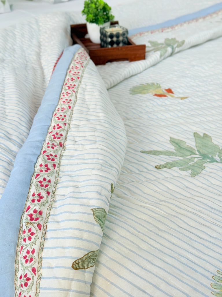 Palm Bliss Double Hand Blocked Quilt