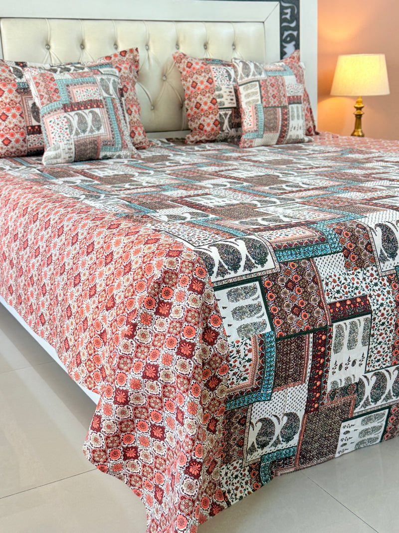 Earthern Harmony Ajrakh Bedsheet