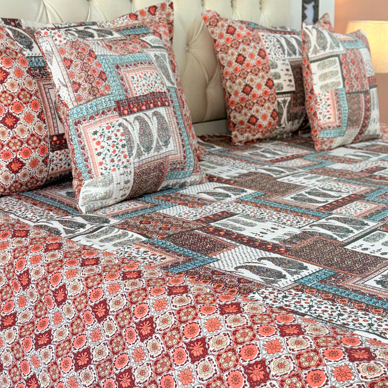 Earthern Harmony Ajrakh Bedsheet