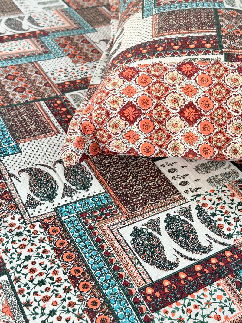 Earthern Harmony Ajrakh Bedsheet