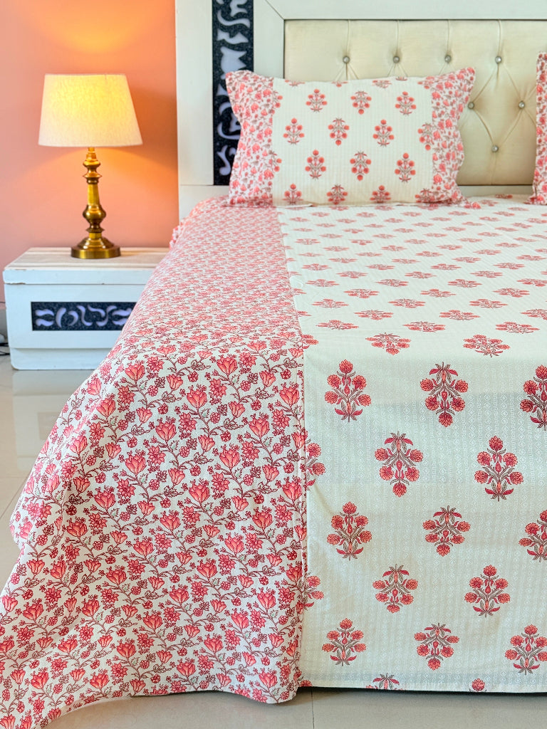 Pink Love Ajrakh Hand Blocked Sheet