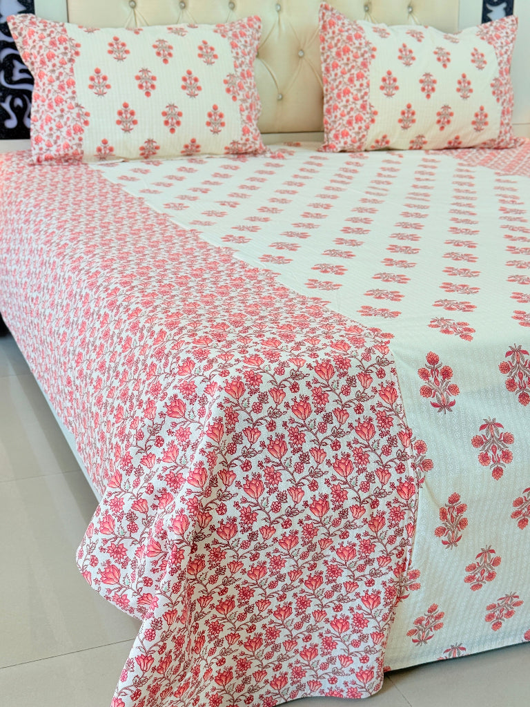 Pink Love Ajrakh Hand Blocked Sheet