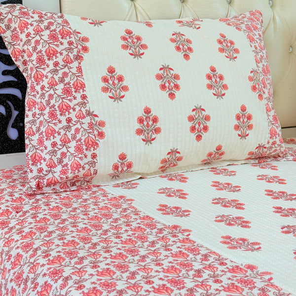 Pink Love Ajrakh Hand Blocked Sheet