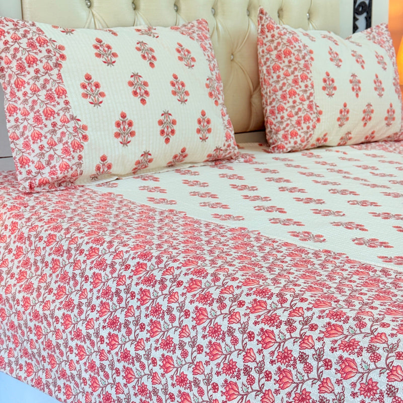 Pink Love Ajrakh Hand Blocked Sheet