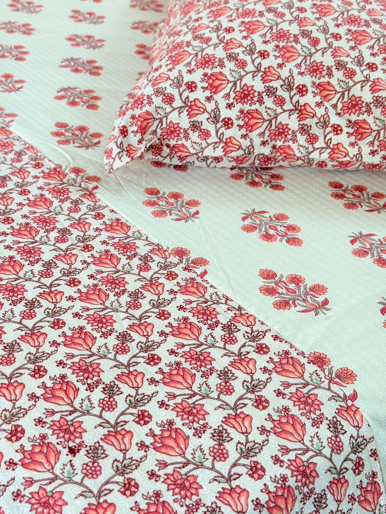 Pink Love Ajrakh Hand Blocked Sheet