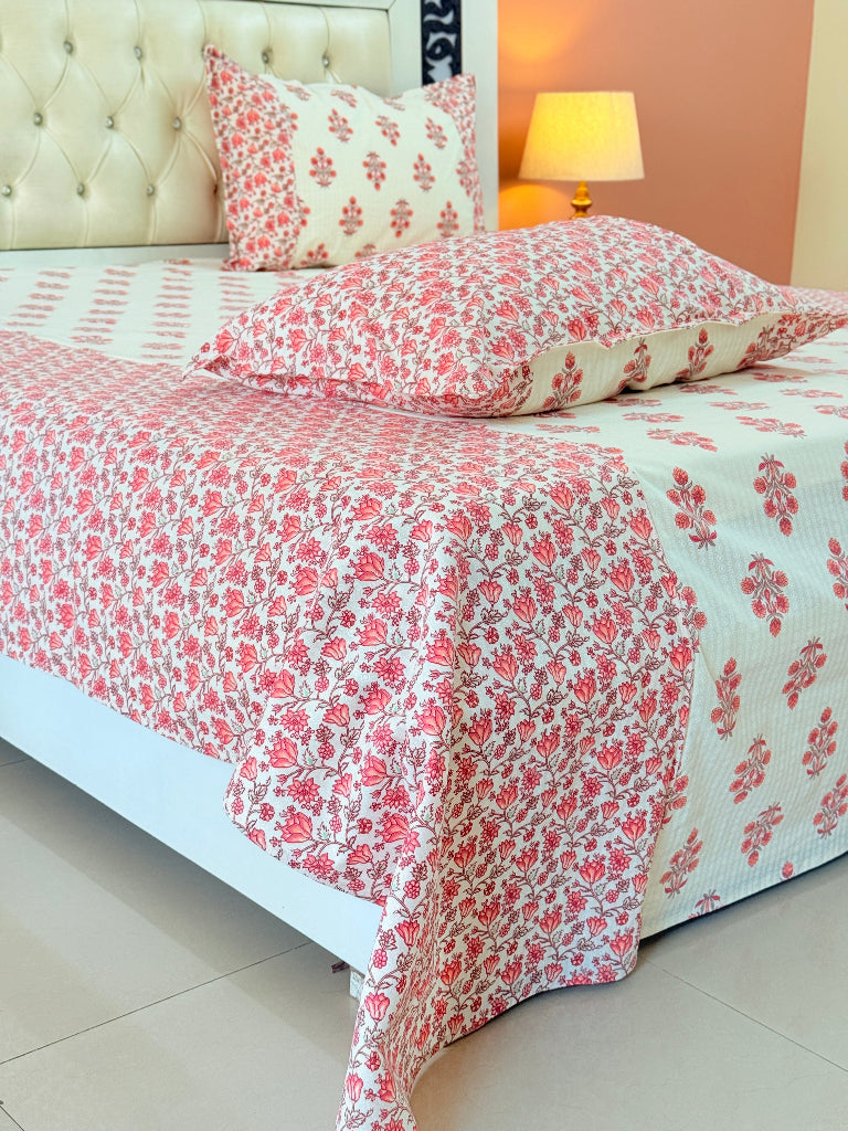 Pink Love Ajrakh Hand Blocked Sheet