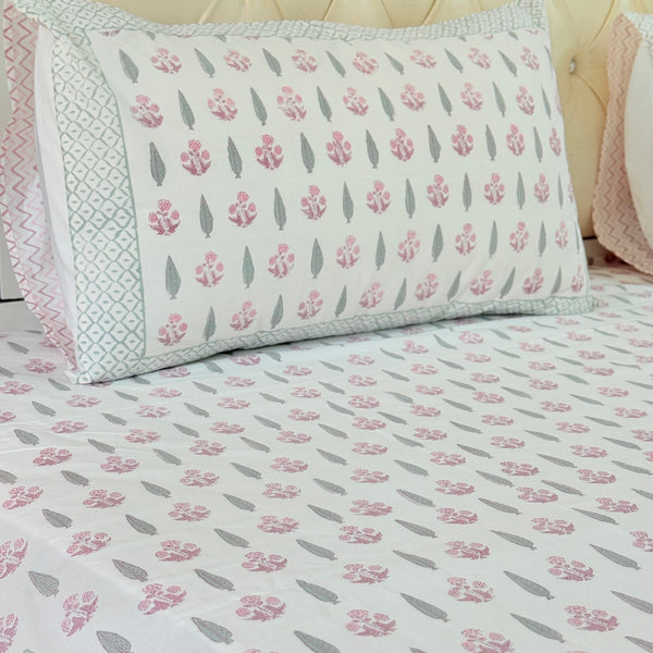 Cypress and Floral Buti Hand Blocked Sheet