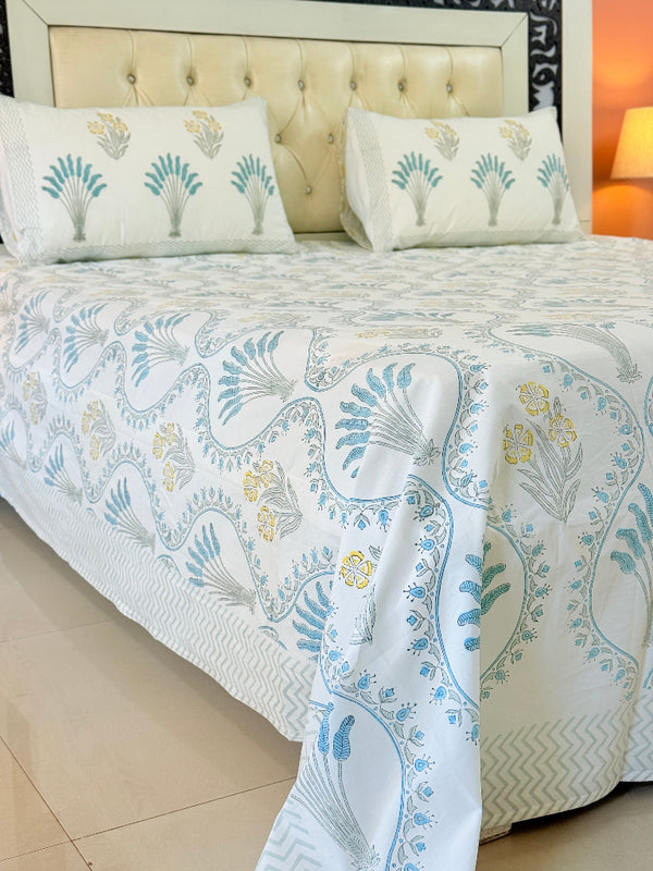 Blue Featherlite Hand Blocked Sheet