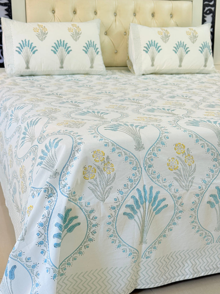 Blue Featherlite Hand Blocked Sheet