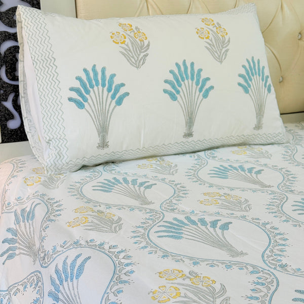 Blue Featherlite Hand Blocked Sheet