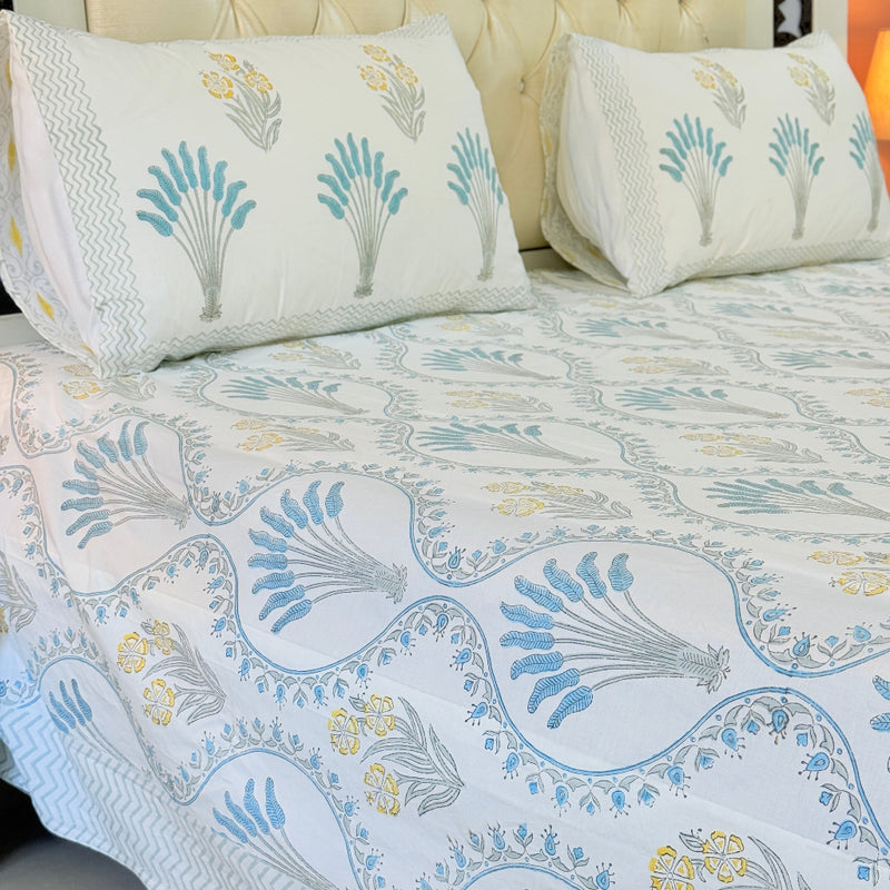 Blue Featherlite Hand Blocked Sheet