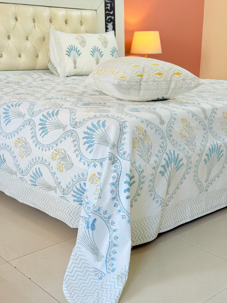 Blue Featherlite Hand Blocked Sheet