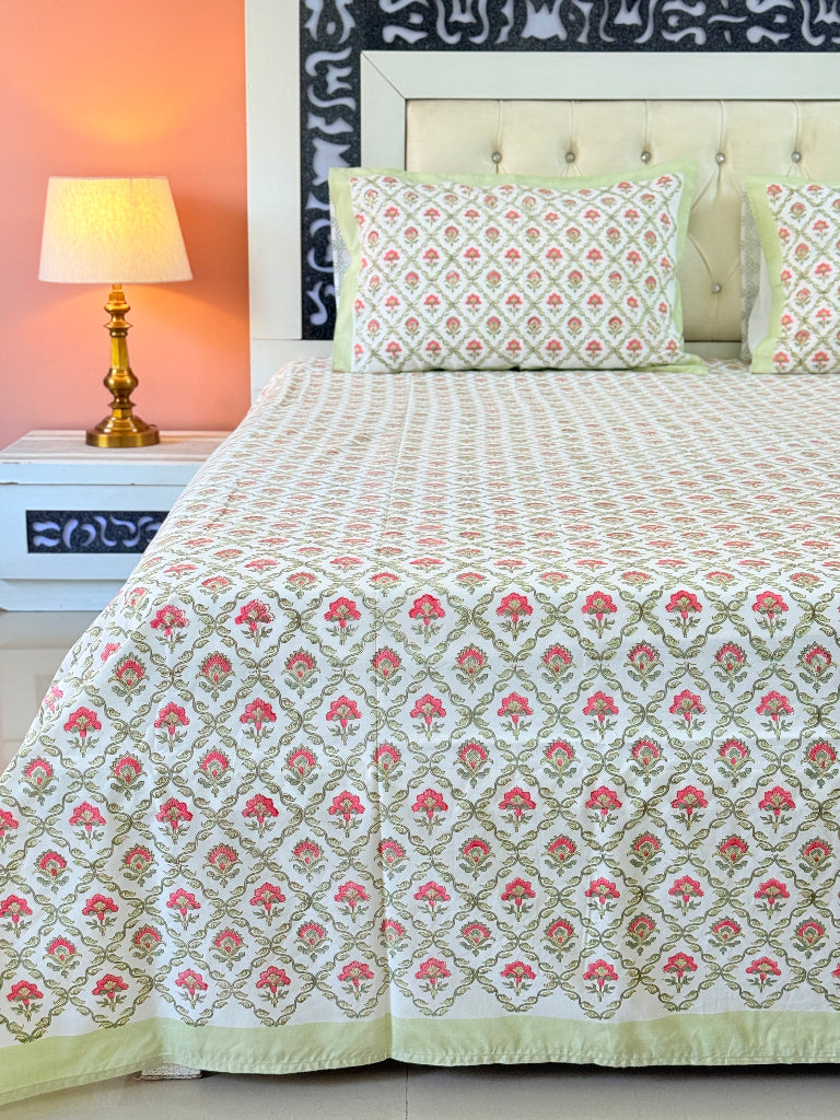 Floral Artsy Hand Blocked Sheet