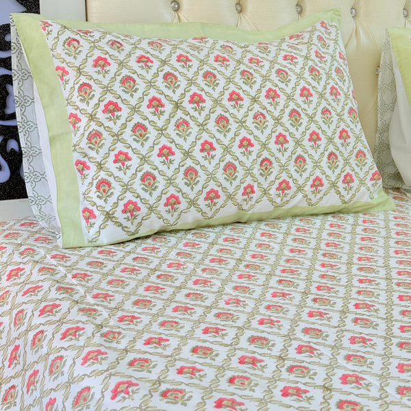 Floral Artsy Hand Blocked Sheet