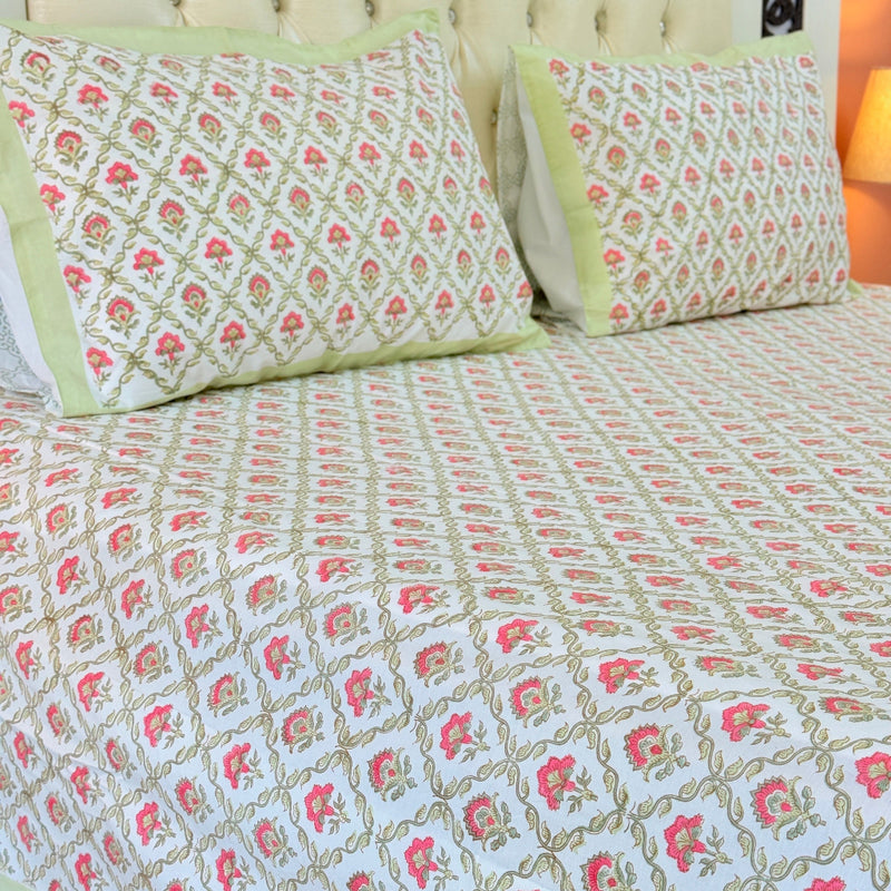 Floral Artsy Hand Blocked Sheet
