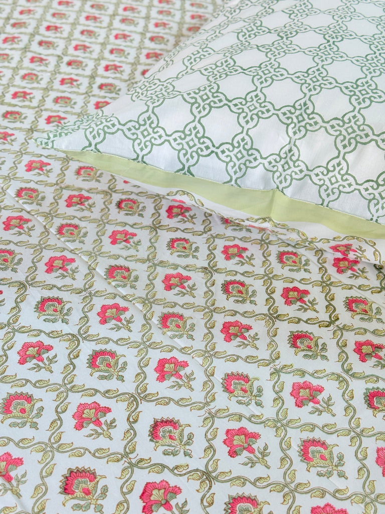 Floral Artsy Hand Blocked Sheet