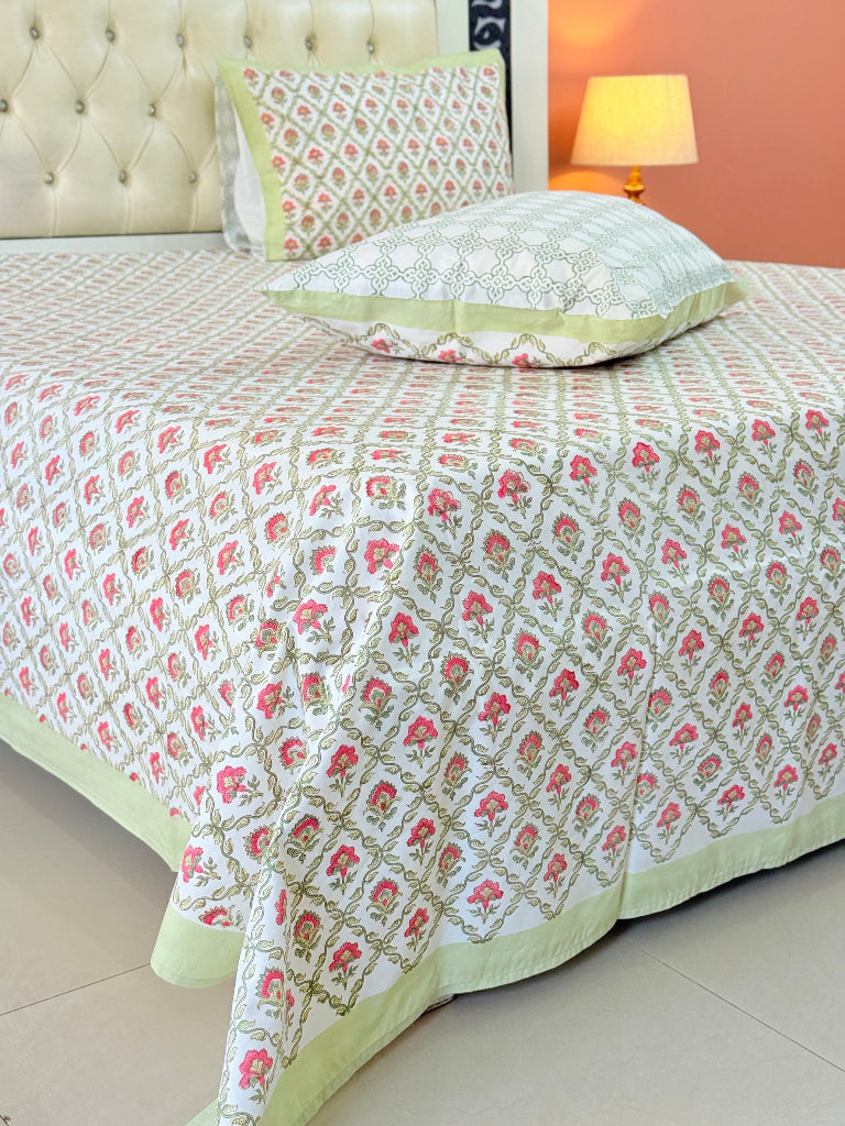 Floral Artsy Hand Blocked Sheet