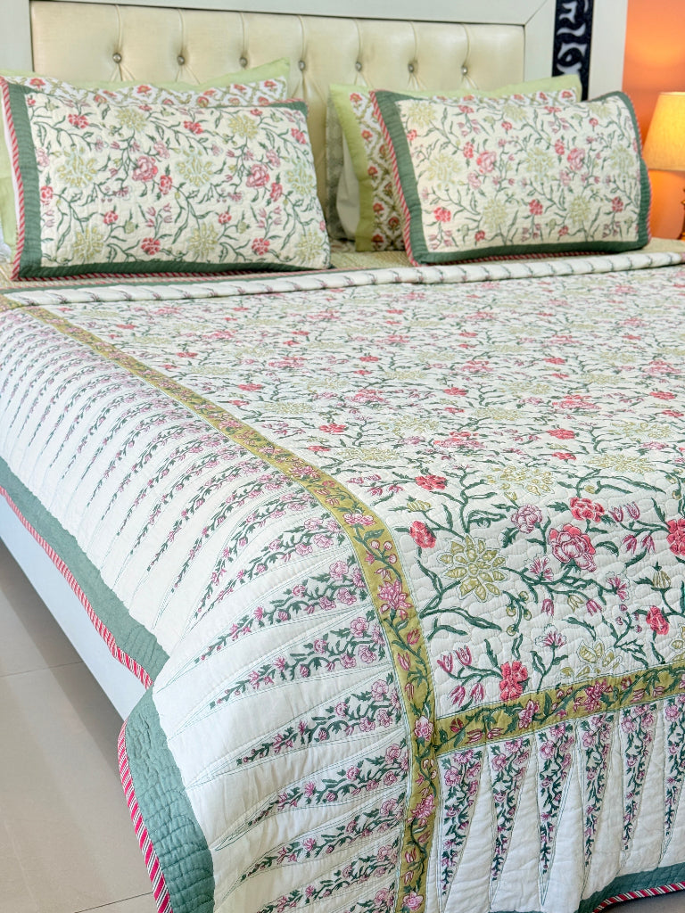 Artisan Weave Hand Blocked Quilted Bedcover