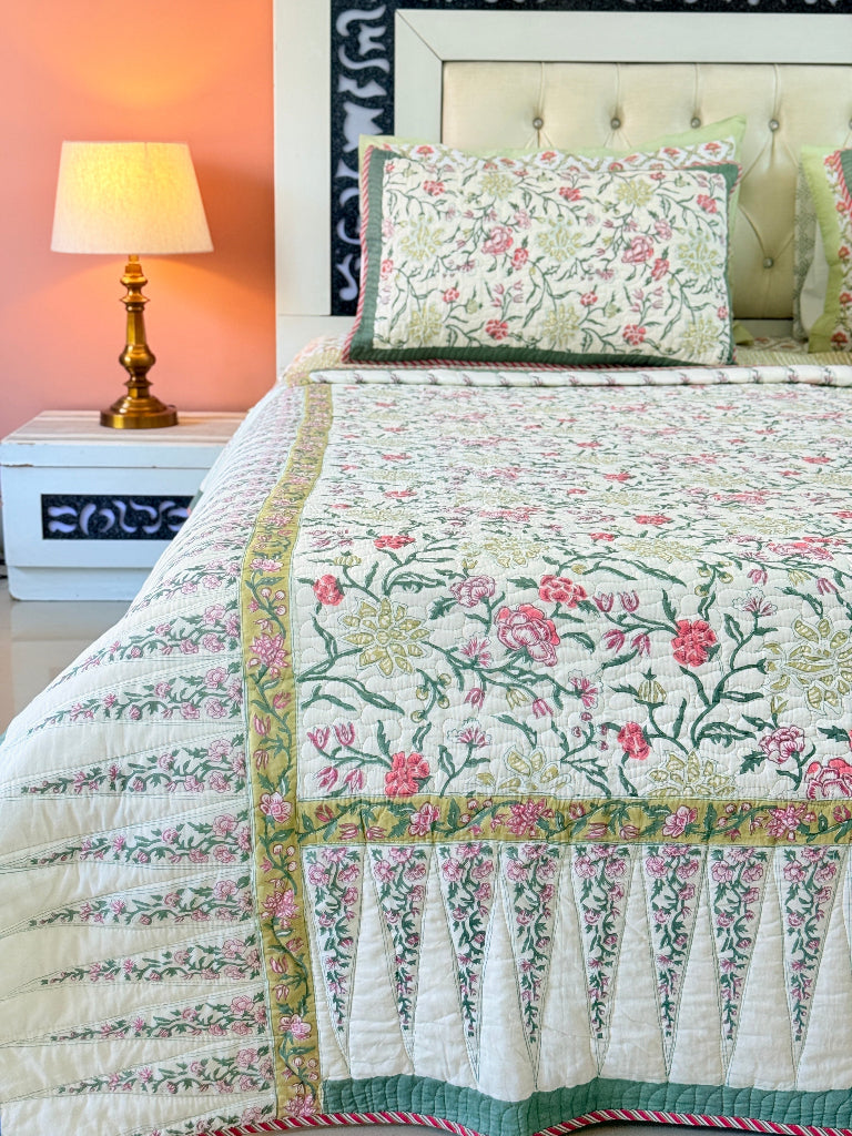 Artisan Weave Hand Blocked Quilted Bedcover
