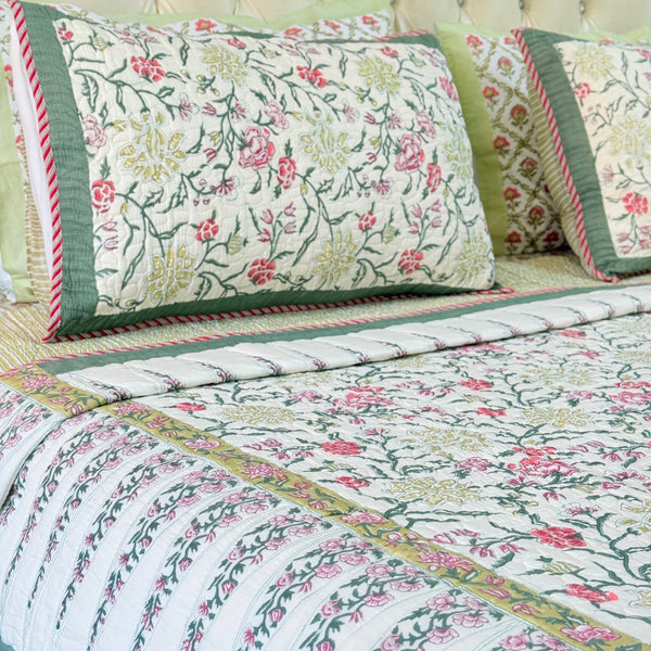 Artisan Weave Hand Blocked Quilted Bedcover