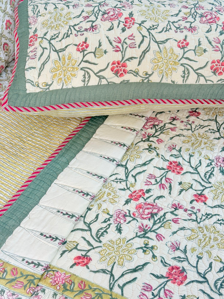 Artisan Weave Hand Blocked Quilted Bedcover