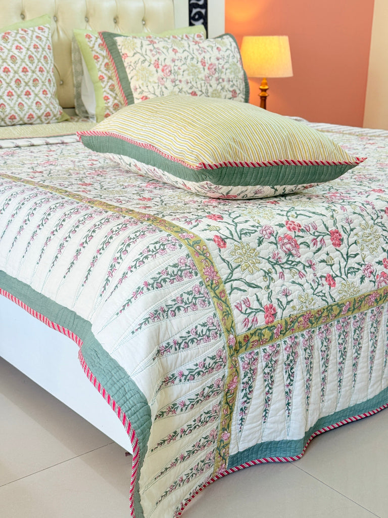 Artisan Weave Hand Blocked Quilted Bedcover