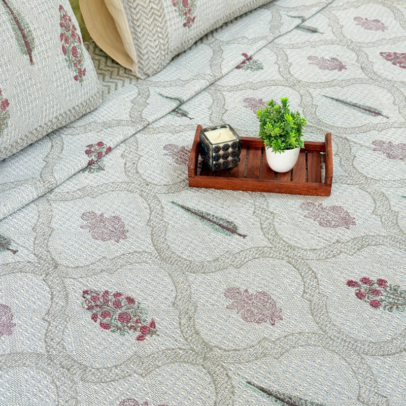 Artisanal Charm Hand Blocked South Cotton Weave Bedcover