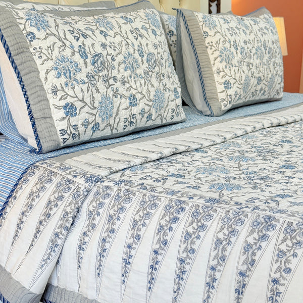 The Serenity - Hand Blocked Quilted Bedcover