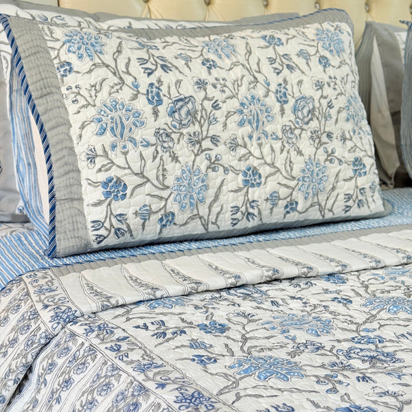 The Serenity - Hand Blocked Quilted Bedcover