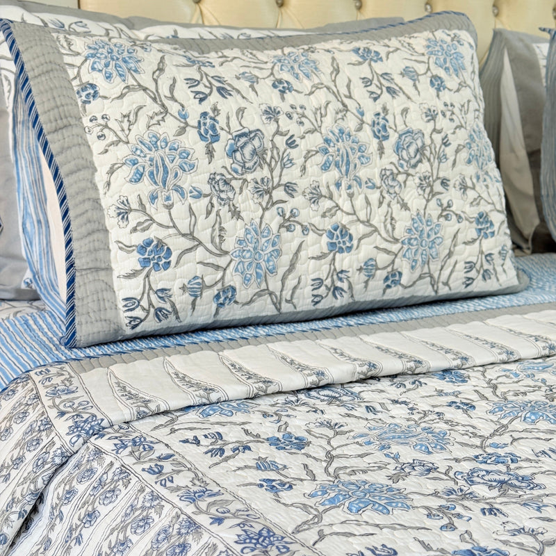 The Serenity - Hand Blocked Quilted Bedcover