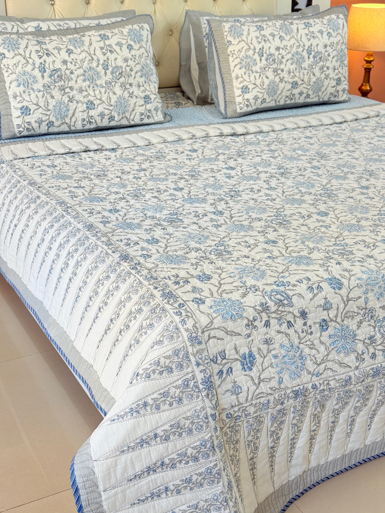 The Serenity - Hand Blocked Quilted Bedcover