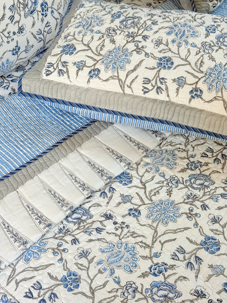 The Serenity - Hand Blocked Quilted Bedcover