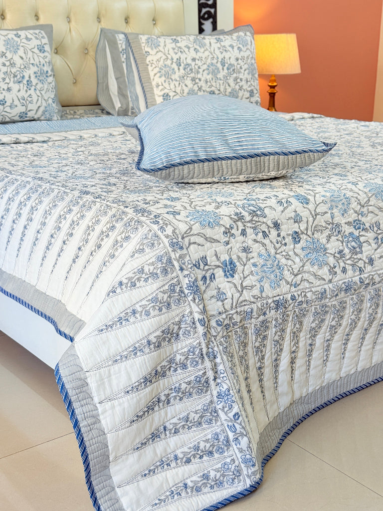The Serenity - Hand Blocked Quilted Bedcover