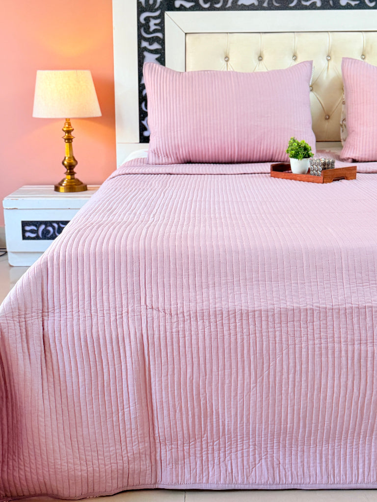 Lilac Love Solid Color Quilted Bedcover