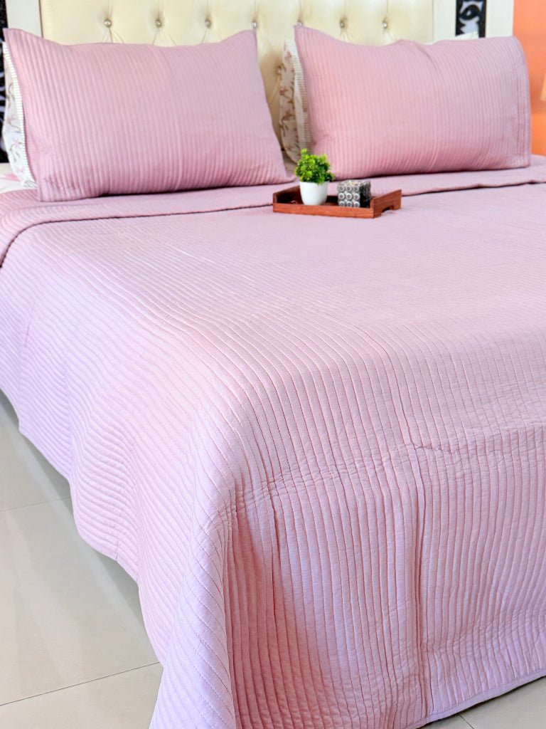 Lilac Love Solid Color Quilted Bedcover