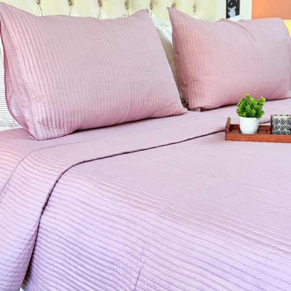 Lilac Love Solid Color Quilted Bedcover
