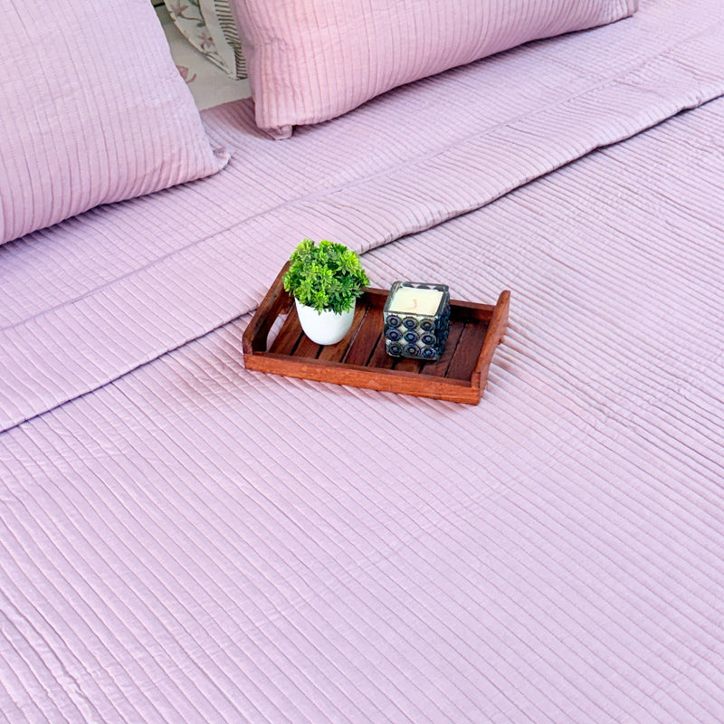 Lilac Love Solid Color Quilted Bedcover